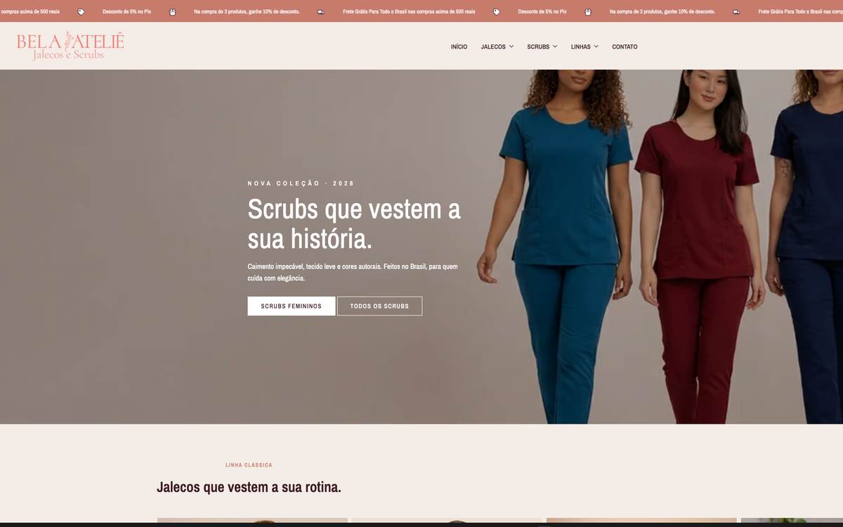 Bela Ateliê, loja Shopify feita pela Mó Digital